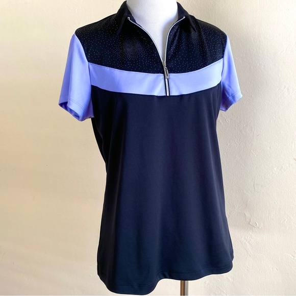 IZOD GOLF Ladies Cool FX
Performance Polo Shirt Black Purple Medium - Picture 1 of 11